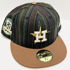 New Era Houston Astros Herringbone 50 Years 59FIFTY Fitted Hat Cap‎ 7 7/8 Brown
